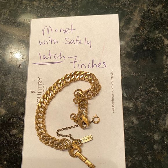 MONET BRACELET WITH SAFETY CHAIN - Picture 1 of 2